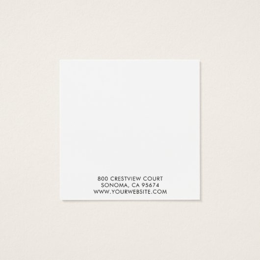 Carte de Présentation de Boucles d'Oreilles avec V (Dos)