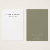 Carte de Présentation de Boucles d'Oreilles Cerclé (Devant & derrière)