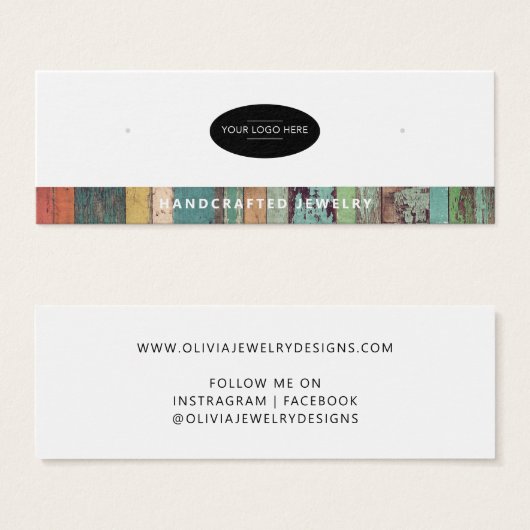 Carte de Présentation de Boucles d'Oreilles Chic A (Devant & derrière)