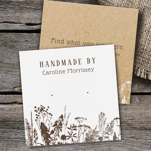 Carte de Présentation de Boucles d'Oreilles Clou F