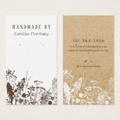 Carte de Présentation de Boucles d'Oreilles Fleurs (Devant & derrière)