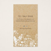 Carte de Présentation de Boucles d'Oreilles Fleurs (Dos)