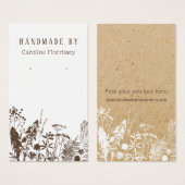 Carte de présentation de boucles d'oreilles Fleurs (Devant & derrière)