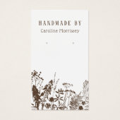 Carte de présentation de boucles d'oreilles Fleurs (Devant)