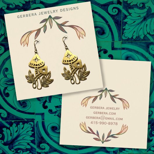Carte de présentation de boucles d'oreilles floral