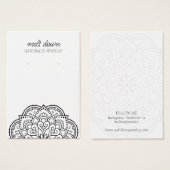 Carte de présentation de boucles d'oreilles mandal (Devant & derrière)