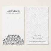Carte de présentation de boucles d'oreilles mandal (Devant & derrière)