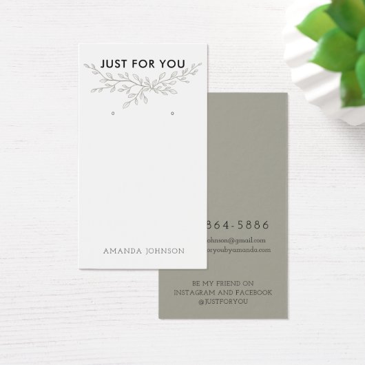 Carte de présentation de boucles d'oreilles modern (Bureau)