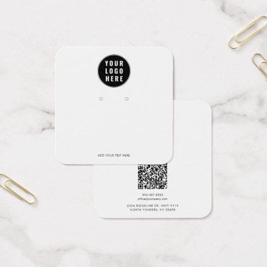 Carte de Présentation de Boucles d'Oreilles QR Cod (Bureau)