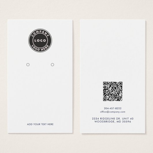 Carte de Présentation de Boucles d'Oreilles QR Cod (Devant & derrière)