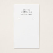 Carte de présentation de boucles d'oreilles Simple (Devant)