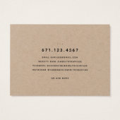 Carte de présentation de bracelet avec feuille de  (Dos)