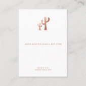 Carte de présentation de cactus en or rose pour bo (Dos)