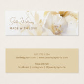 Carte de présentation de clous d'oreilles en or bl (Devant & derrière)