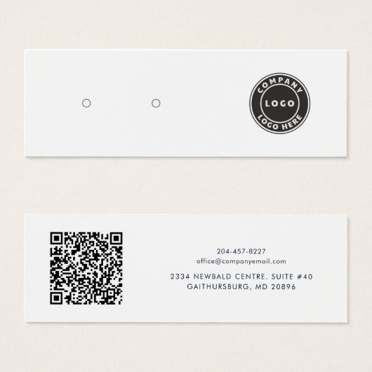 Carte de présentation de code QR de logo d'entrepr (Devant & derrière)