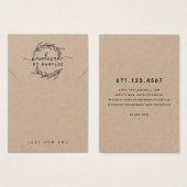 Carte de Présentation de Collier en Feuille de Lau (Devant & derrière)