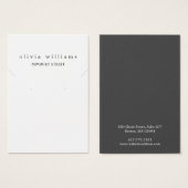 Carte de présentation de collier et boucle d'oreil (Devant & derrière)