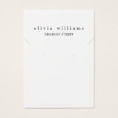 Carte de présentation de collier et boucle d'oreil (Devant)