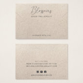 Carte de présentation de collier et de bracelet en (Devant & derrière)