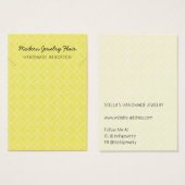 Carte de présentation de collier jaune vif à motif (Devant & derrière)