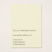 Carte de présentation de collier jaune vif à motif (Dos)