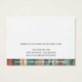 Carte de Présentation de Collier ou Bracelet avec  (Dos)