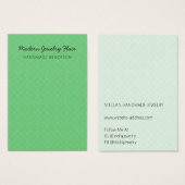 Carte de présentation de collier vert à motif mode (Devant & derrière)
