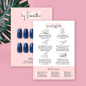 Carte de présentation de faux ongles avec guide de