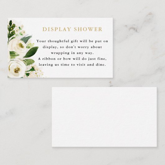 Carte de Présentation de Fleurs en Or Blanc pour D (Devant / Derrière)