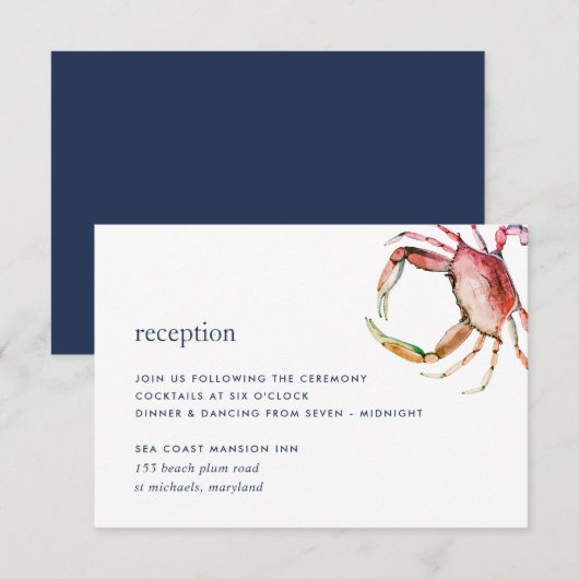 Carte de Présentation de la Réception au Crabe Rou (Devant / Derrière)