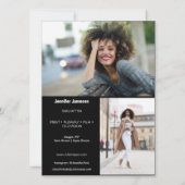 Carte de Présentation de Modèle Acteur | 3 Photos (Dos)