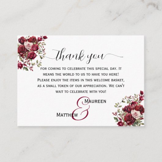 Carte de Présentation de Panier de Bienvenue Flora (Devant)