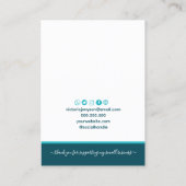 Carte de présentation d'earring en agate sarcelle (Dos)