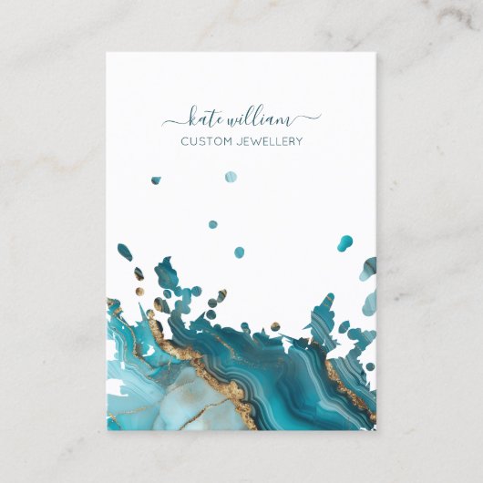 Carte de présentation d'earring en agate sarcelle  (Devant)