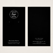 Carte de présentation d'earrings avec logo d'entre (Devant & derrière)