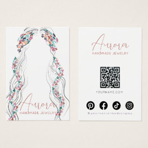 Carte de présentation d'earrings floraux pastel bo