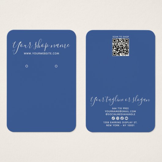 Carte de présentation d'oreilles moderne bleu et c (Devant & derrière)
