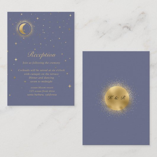 Carte de Présentation du Croissant de Lune Céleste (Devant / Derrière)