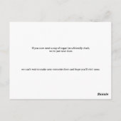 Carte de présentation personnalisée pour nouveau v (Dos)