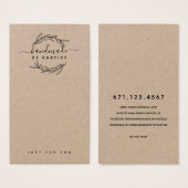 Carte de présentation pour bijoux en feuille de la (Devant & derrière)