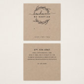 Carte de présentation pour boucles d'oreilles à tê (Devant & derrière)