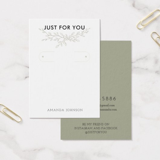 Carte de présentation pour boucles d'oreilles en c (Bureau)