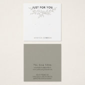 Carte de présentation pour boucles d'oreilles mode (Devant & derrière)