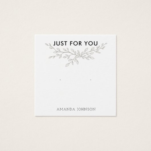 Carte de présentation pour boucles d'oreilles mode (Devant)