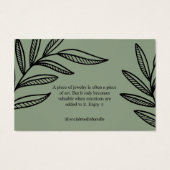 Carte de présentation pour bracelet de bijoux en f (Dos)