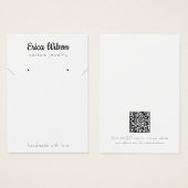 Carte de présentation pour colliers et boucles d'o (Devant & derrière)