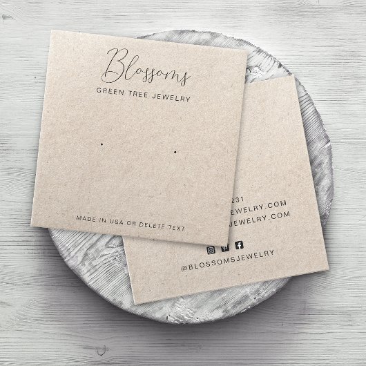 Carte de Présentation Rustique de Faux Kraft pour