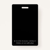 Carte de presse photo Badge noir blanc (Dos)