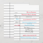 Carte de prêt de bibliothèque personnalisée pour B (Devant / Derrière)