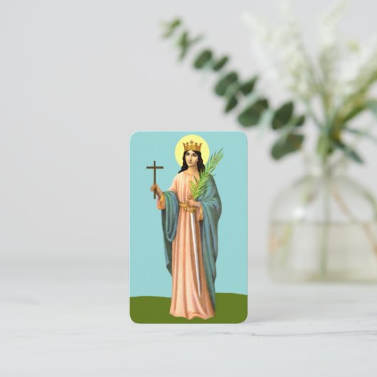 Carte de prière à St Barbara (Debout devant)